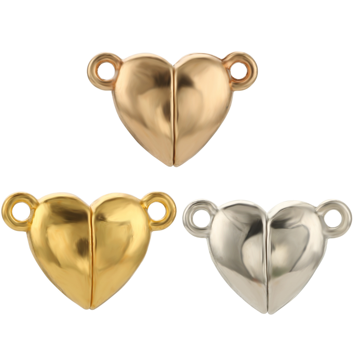 Heart shape Stainless Steel Clasps for Bracelet Necklace  End Clasp Connectors for DIY Jewelry Making