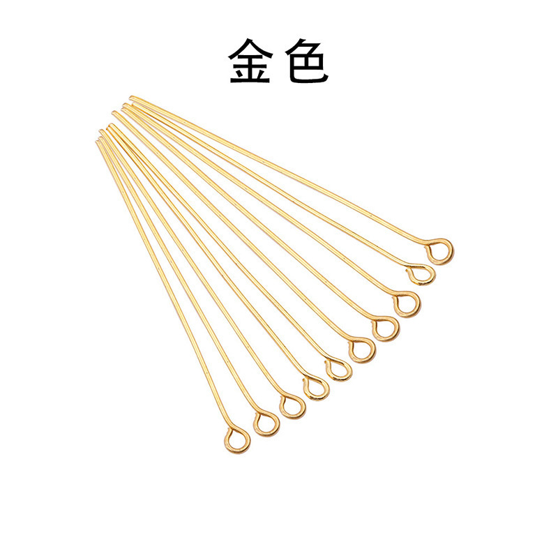 200pcs Stainless Steel 9 Eye Pin Gold Tone  Loop Eyepin Findings for DIY Handmade Earring Jewelry Making