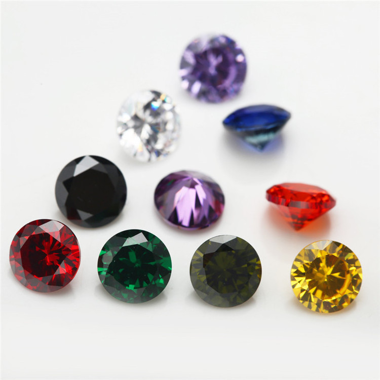 Zircon artificial  Gemstone Beads Fashion Round colors  cubic Zirconia  Loose gemstone for Jewelry making