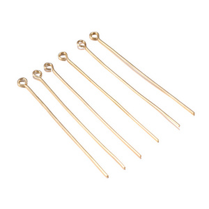 200pcs Stainless Steel 9 Eye Pin Gold Tone  Loop Eyepin Findings for DIY Handmade Earring Jewelry Making