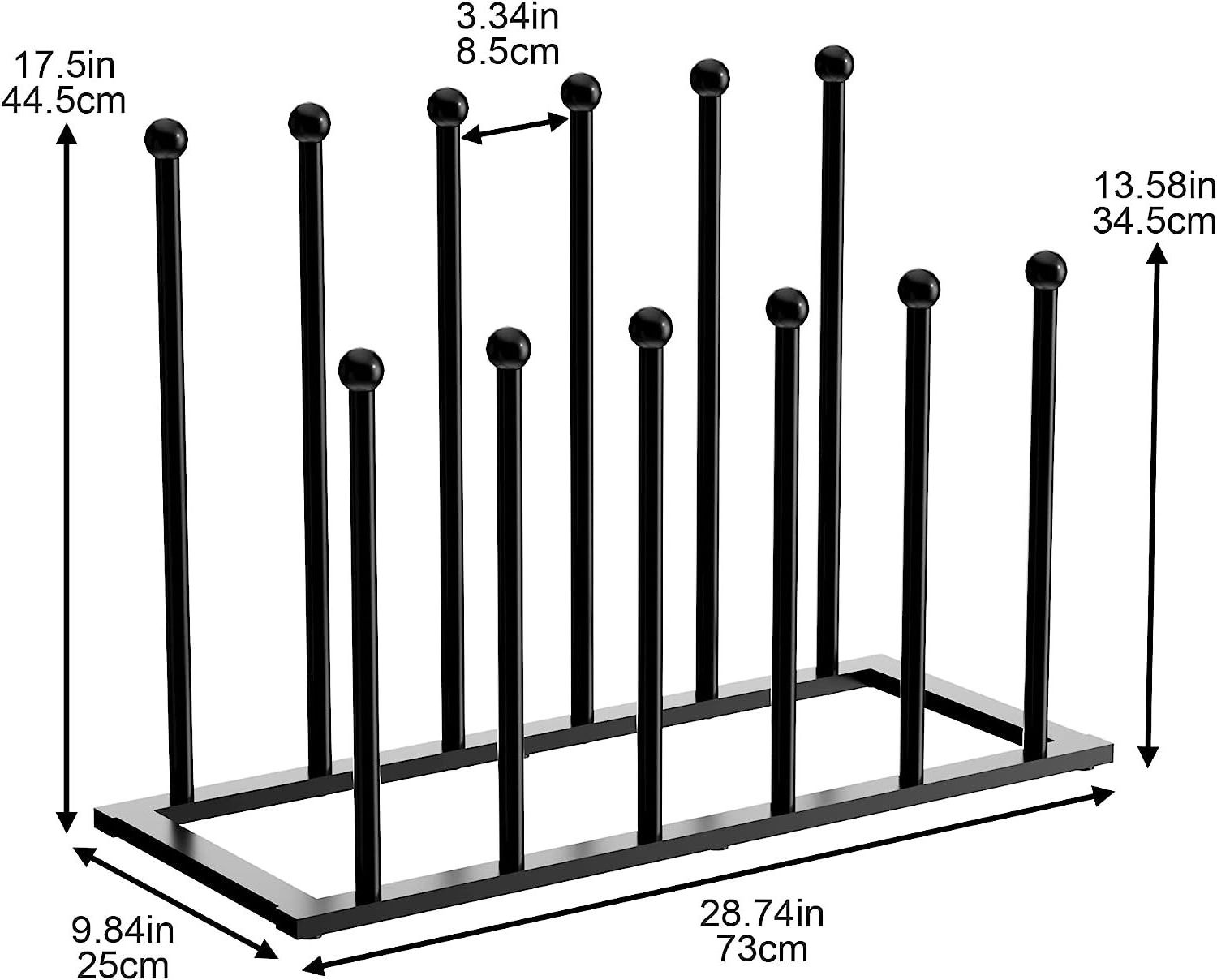 Free Standing Shoe Racks Black Metal Boot Rack, Shoe Organizer for Dorm Room Storage Fit for Boots holder  space saving