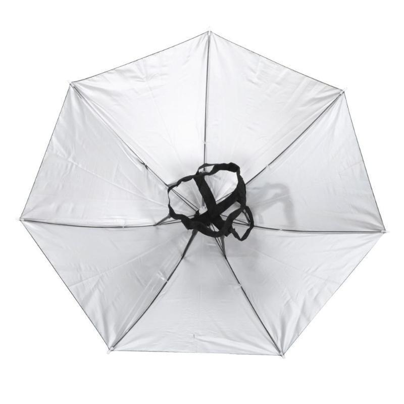 Outdoor Fishing Head Umbrella Hat Anti-Rain Anti-UV Fishing Umbrella End Cap Travel Hiking Beach Fishing Rain Gear Cap Umbrella