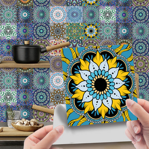 Bathroom Kitchen Tables Decoration Retro Pattern Art Wall Decals Surface Tile Sticker