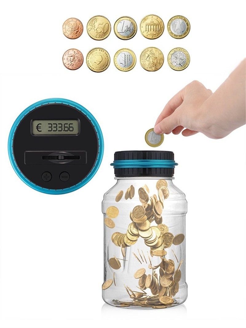 Intelligent new second-generation piggy bank counter coin electronic digital LCD money counter jar coin saving box