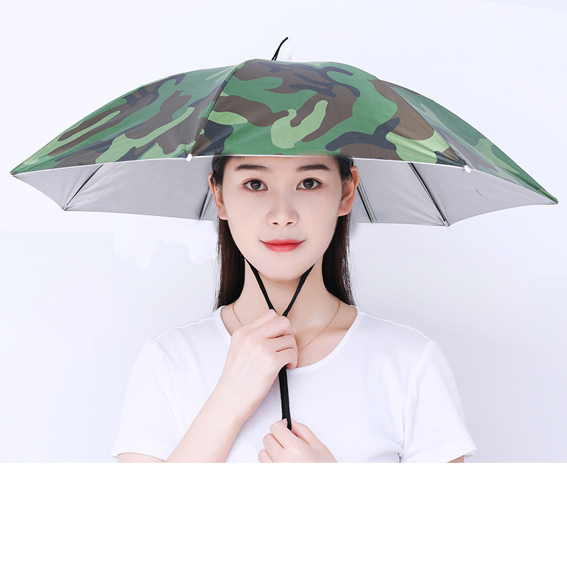 Foldable Outdoor Fishing Anti-Sun Waterproof Umbrella Camping Head Cap Rain Umbrella Hat