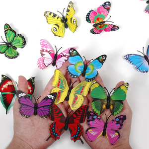 50pcs 7cm 3D PVC Flower Butterfly Wall Stickers For Girl Kids Baby Room Home Garden Decoration Artificial Butterfly