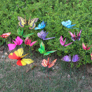 50pcs/bag Butterflies Garden Yard Planter Colorful Whimsical Butterfly Stakes Decoracion Flower Pots Decoration