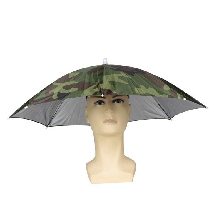 Outdoor Hiking Hunting Camouflage Foldable Fishing Hat Cap Umbrella Headwear Sun Day Rainy Day Wholesale Umbrella Hat For Adult