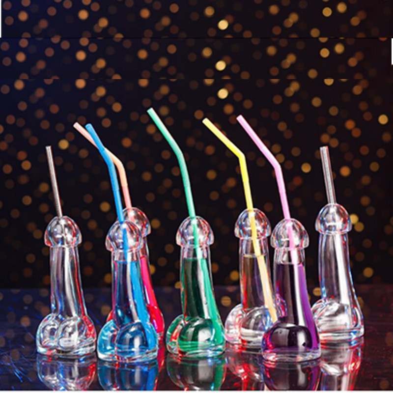 100ML Male Penis Shape Beverage Cup Wine Glass Striking Spoof Male Penis Gay Bar Party Whiskey Glass Halloween Champagne Glasses