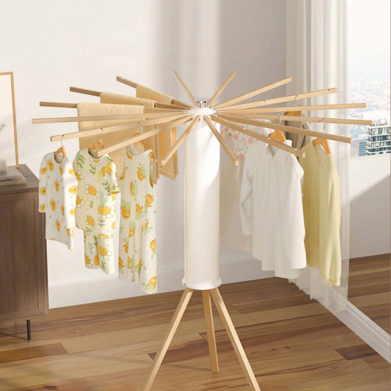 Tripod Clothes Drying Rack Octopus Clothes Hanger Towel Rack Floor Stand Clothing Rack Coat Hanger for Daily Use Travel