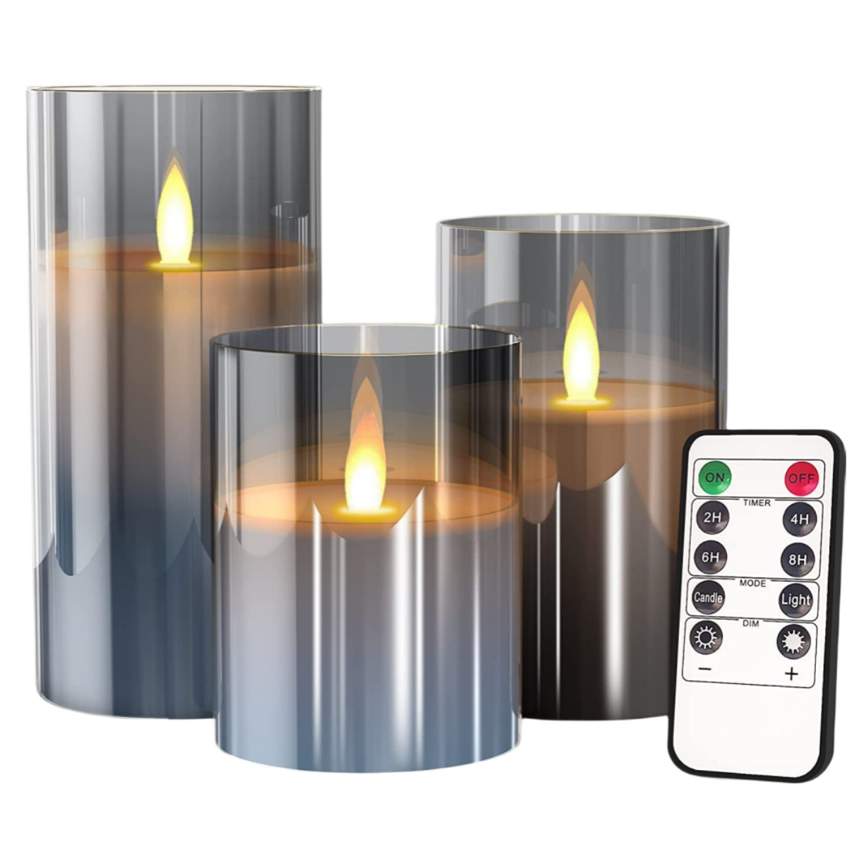 3Pcs/set LED Candle Light Electronic Battery Flickering Fake Tealight with Remote Control Timer for Christmas Wedding