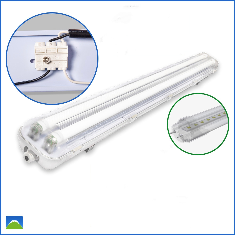 Linear LED Garage Tube Light Vapor Tight  Waterproof Fixture T8 Waterproof Fluorescent Light Fixtures Ip65