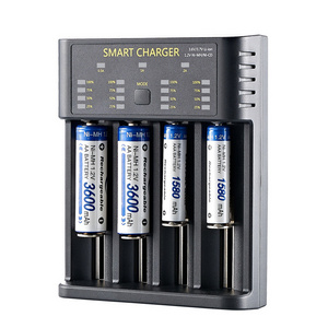 Screen battery level display supports both AA AAA and 18650 lithium batteries with automatic stop battery charger