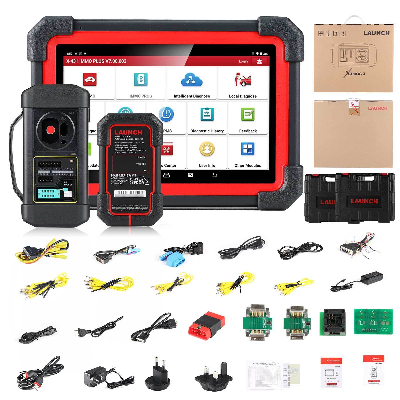 Launch x431 immo plus immobilizer eeprom programmer scan tool kit for all cars