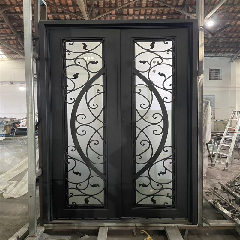 Art Gate Chinese-style Fence Push-pull Electric Translation Alloy for Villa Home Black Metal Steel Custom Made Wrought Iron Gate