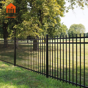 steel residential security palisade fence metal curved fence portable pickets wrought iron fence panel steel metal picket orname