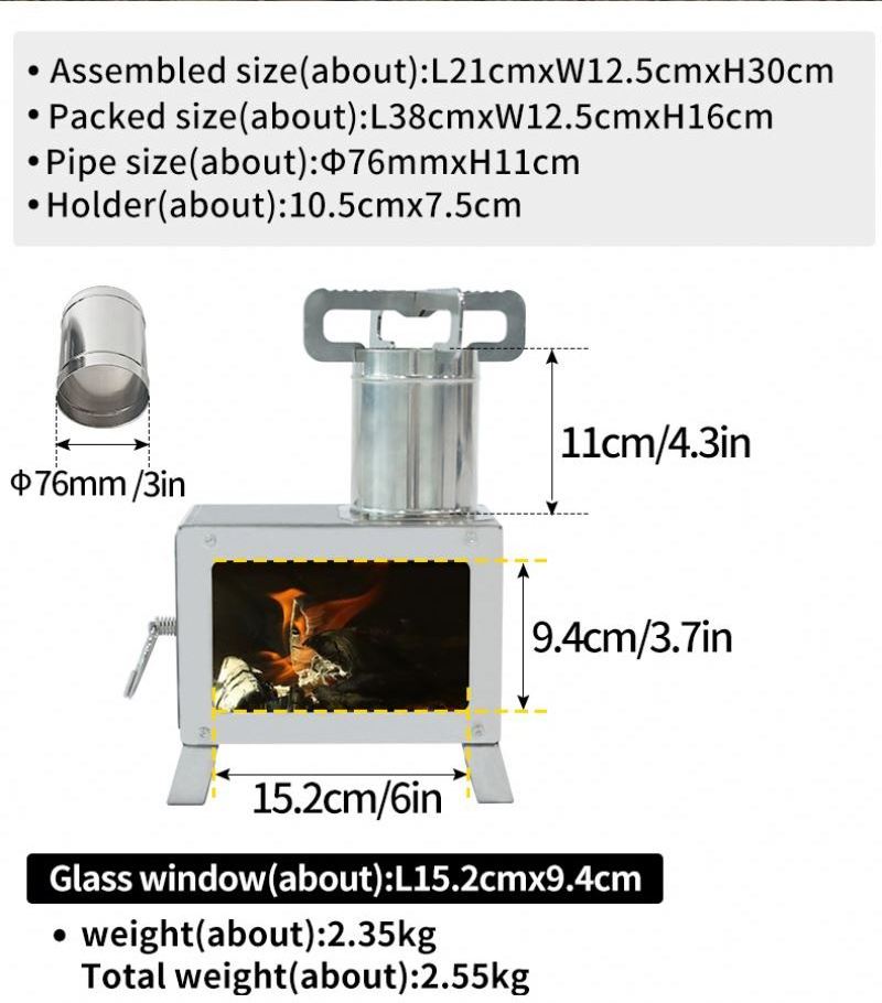 Bulk Price Personalized Customization Foldable Stainless Steel Tent Mini Pellet Wood Burning Stoves