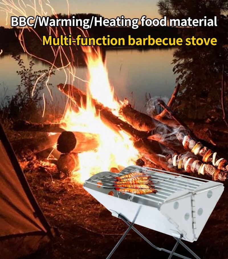 2022 Wholesale Customized Outdoor Folding Burning Cooking Warming Wood Pellet Stove