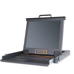 765 * 615 * 185mm 1U Rack-Mount Single Port LCD KVM Console - 17 inch lcd screen - USB + VGA Support with keyboard safety device