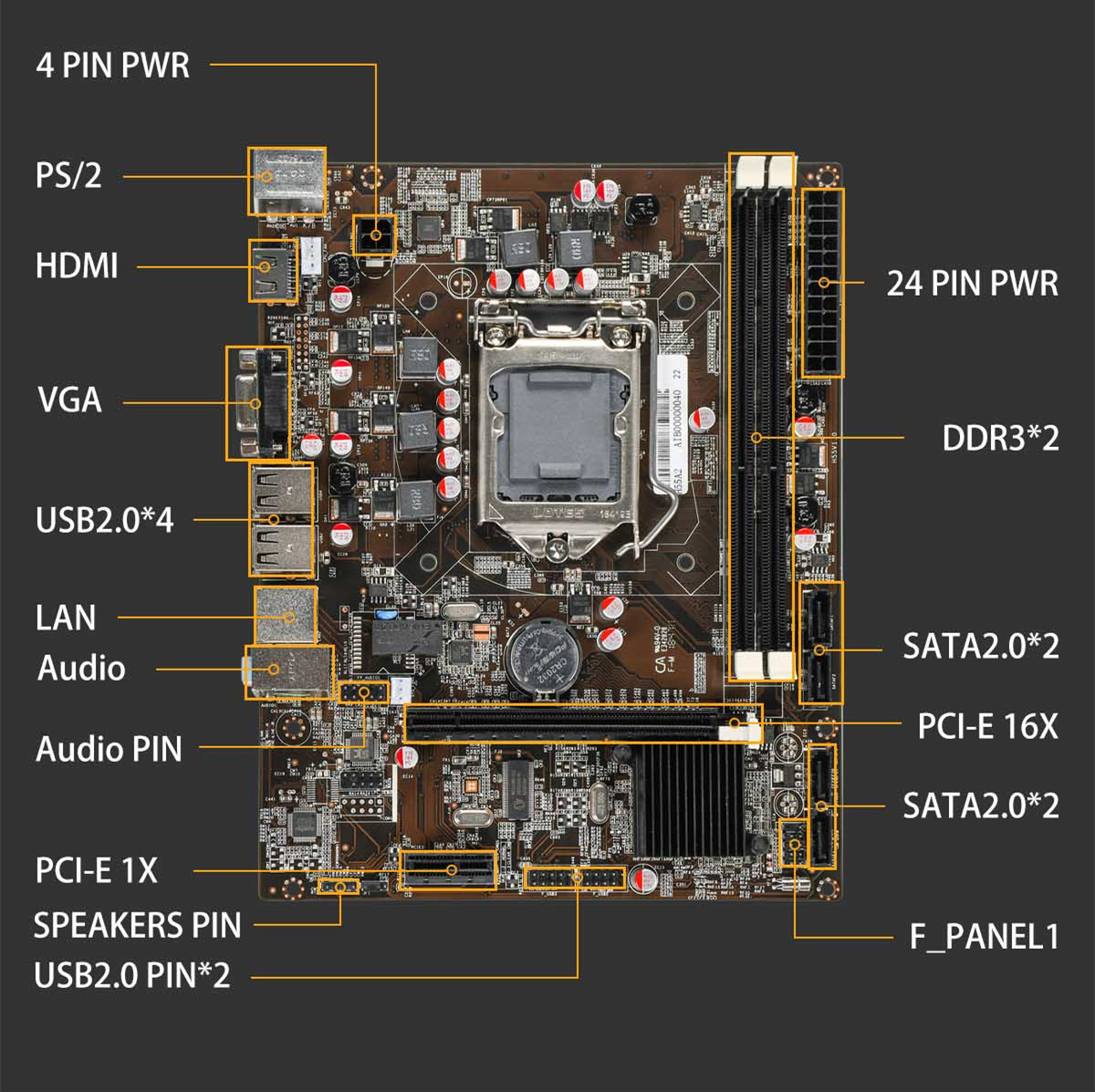 H55 motherboard LGA 1156 DDR3 dual channels 8GB mainboard