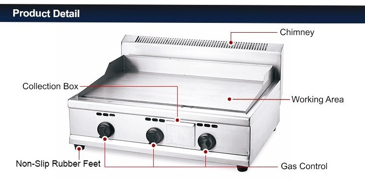 Best Selling Counter Top Stainless Steel Gas Grill/Griddle Electric Power Source for Outdoor Household Use Restaurants Hotels