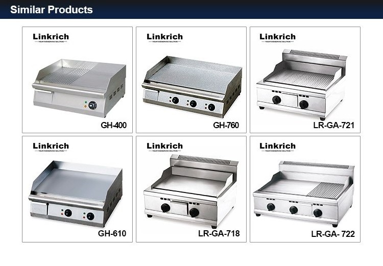 Best Selling Counter Top Stainless Steel Gas Grill/Griddle Electric Power Source for Outdoor Household Use Restaurants Hotels