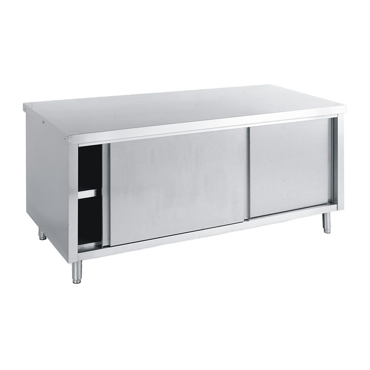 Linkrich BV-45 Restaurant Hotel Equipment Stainless Steel Kitchen Cabinet With Sliding Doors