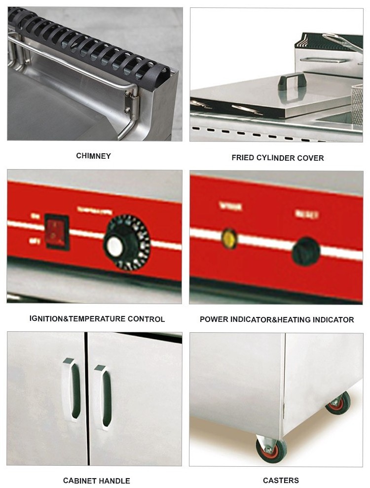 New Commercial Gas-Powered Deep Fryer for Chicken and Potato Chips High Quality Fryer Machine