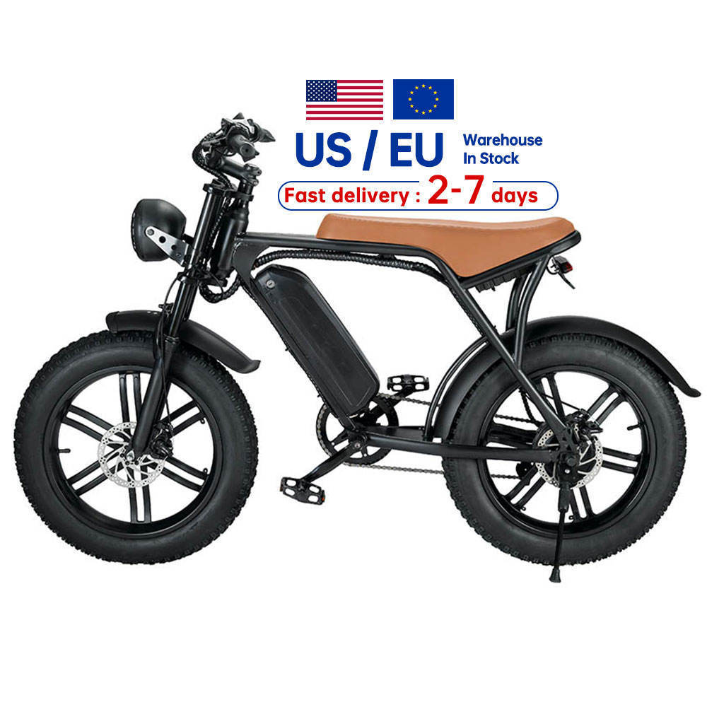 EU Warehouse OUXI V8 Alloy 20 Inch Air Tires Electric Bike 1000W 48v 750w Vintage Electric Fat Tire Bike With Rear Sea