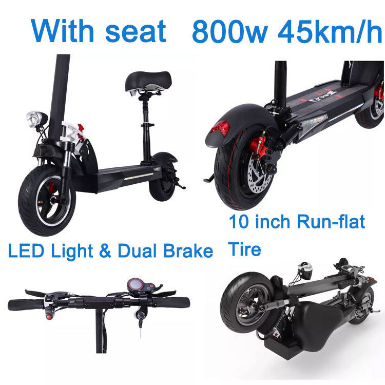 EU/US Warehouse  High Power off road e scooters with seats 48v 800w fat tire 10inch high speed electric E-Scoter Elektryk Adult