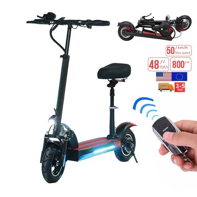 EU/US Warehouse  High Power off road e scooters with seats 48v 800w fat tire 10inch high speed electric E-Scoter Elektryk Adult