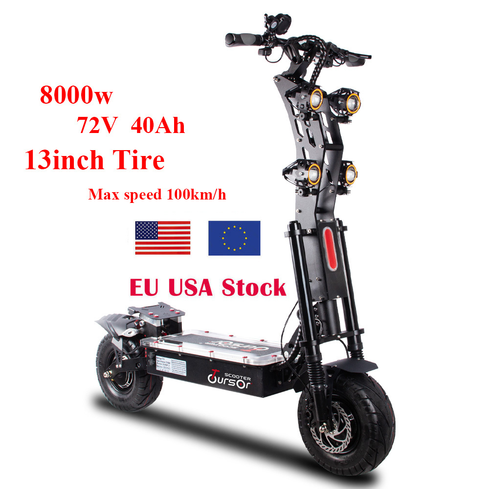 Factory Wholesale 72v 8000w 100km 120kmh Fast Speed Electr Scooter 13 inch Electric Scooter Adults