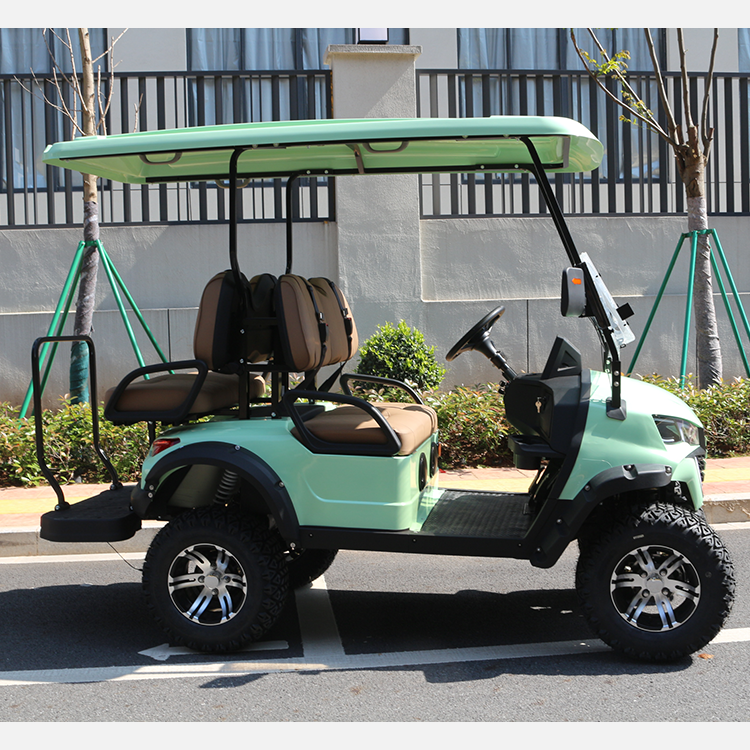 CE Certification 48V 5kw Battery Powered Solid Wheel 4 Seater Electric Golf Hunting Cart carro electrico