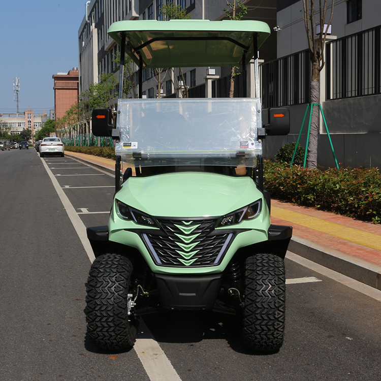 CE Certification 48V 5kw Battery Powered Solid Wheel 4 Seater Electric Golf Hunting Cart carro electrico