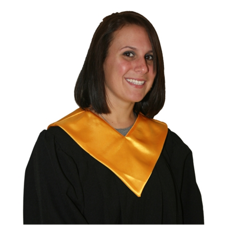 Satin OEM Print Or Embroidery Graduation Stole Or Honor Sash Printed Graduation V Stoles Gold