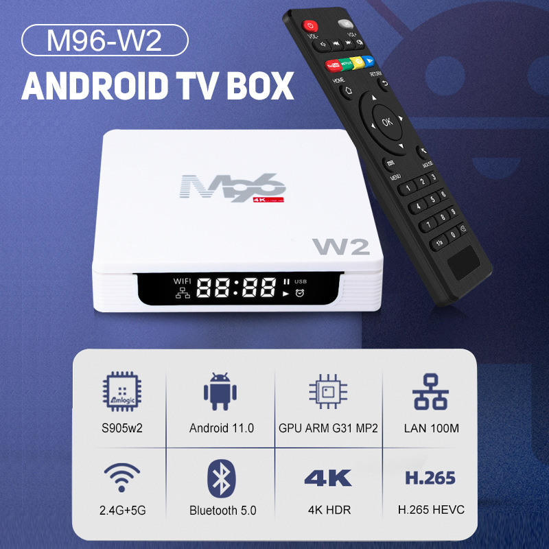 2022 New Product smart iptv set top box 16gb 32gb 64gb wifi stb support 4K video play Amlogic S905W2 tv box android set-top box