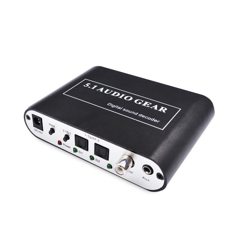 DTS decoder 5.1 channel DAC decoding digital audio converter 3.5mm Jack Output fiber coaxial live streaming video decoder