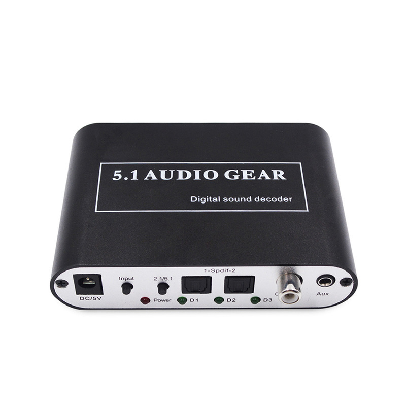 DTS decoder 5.1 channel DAC decoding digital audio converter 3.5mm Jack Output fiber coaxial live streaming video decoder