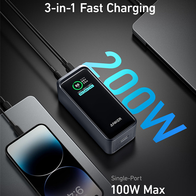 Anker Prime 20,000mAh Power Bank (200W) fast charging large capacity power bank outdoor portability  Anker A1336