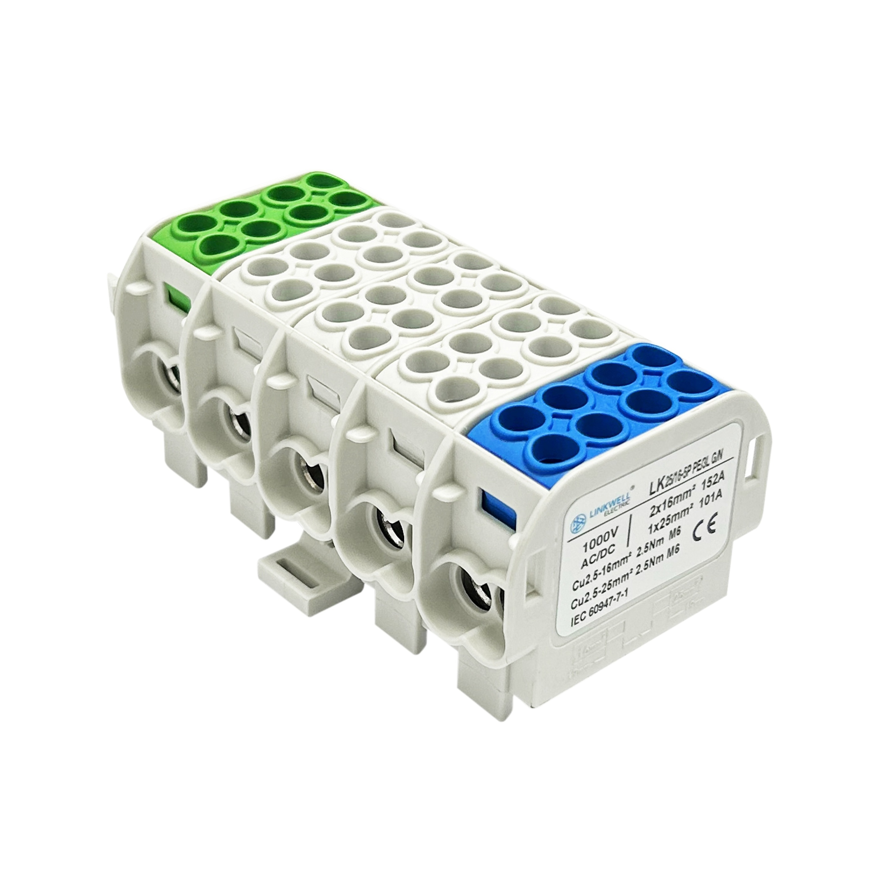 CE ROHS Approved 5 Poles Terminal Blocks  16/25mm2 Electrical Terminal Block 160A 1000V Din Mounted Terminal Block