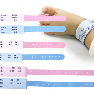 PS-BABY For ZEBRA 0.39" X 6.25" slim alert vinyl infant cllip closure wristband cartridge infant bracelets cartridge