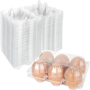 HOT SALE 100PCS Plastic Egg Cartons Bulk  6 Eggs - Half Dozen Storage Perfect for Family Pasture, Groceries Chicken Farm