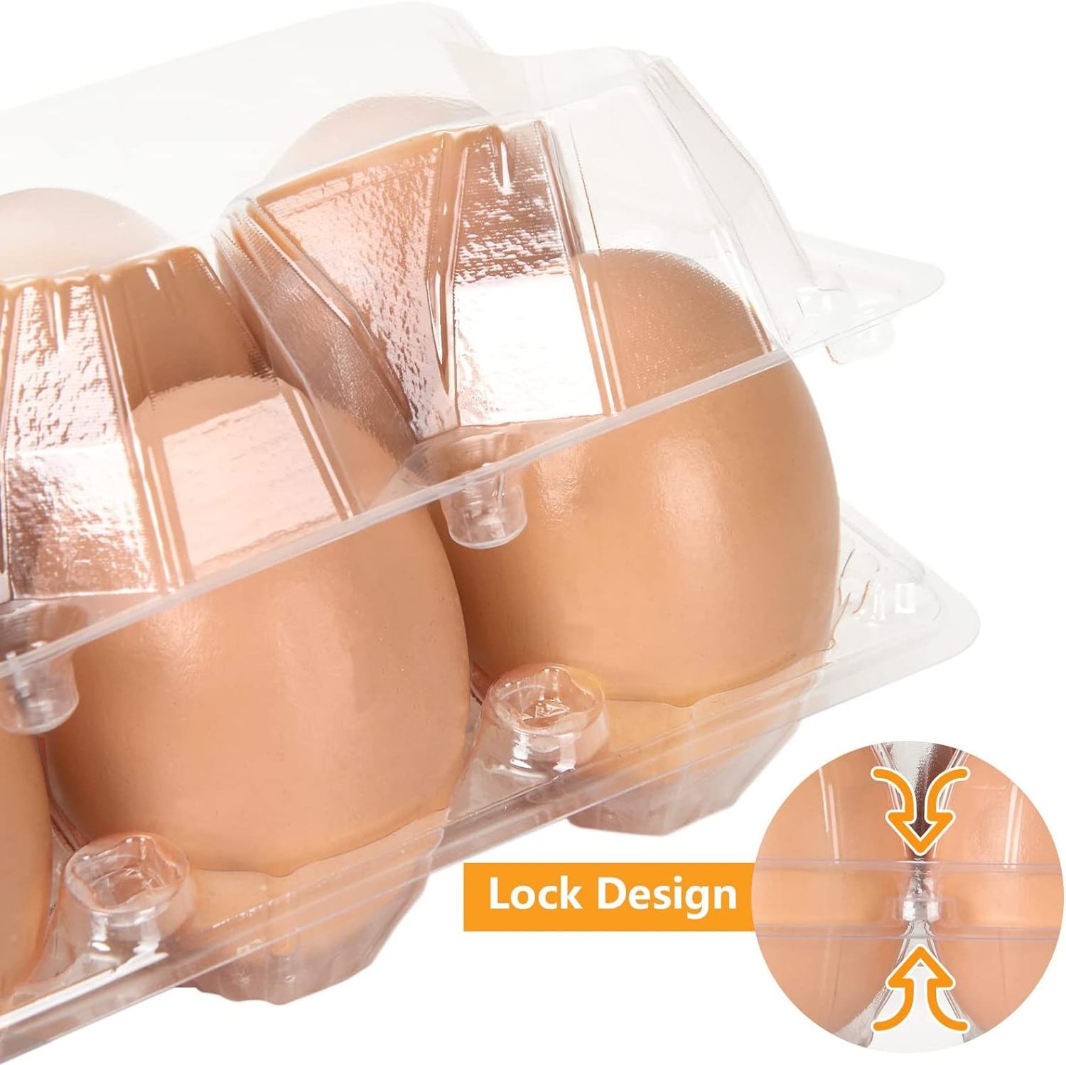 HOT SALE 100PCS Plastic Egg Cartons Bulk  6 Eggs - Half Dozen Storage Perfect for Family Pasture, Groceries Chicken Farm