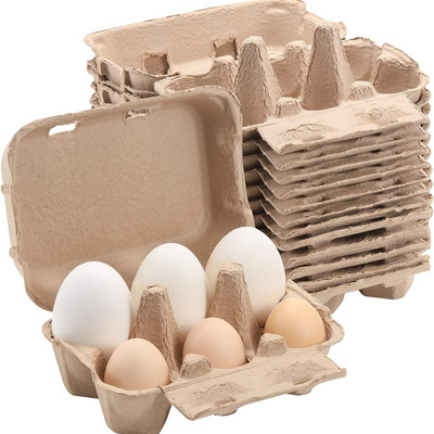 Colored Half Dozen Egg Cartons 20 Pcs Set, Natural Pulp Paper Egg Cartons 6 Count for Chicken Eggs Reusable 5 Color Storage Tray