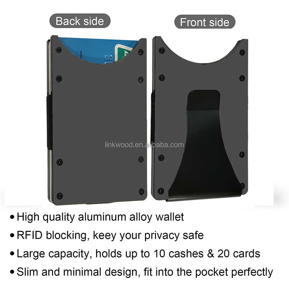 Factory Direct Sale Baellery Lather For Men Aluminum Card Holder Wallet LK