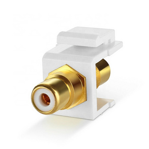 RCA Keystone Jack Insert Connector Socket Female Snap In Adapter Port Gold Plated Inline Coupler For Wall Plate Outlet Panel Mou