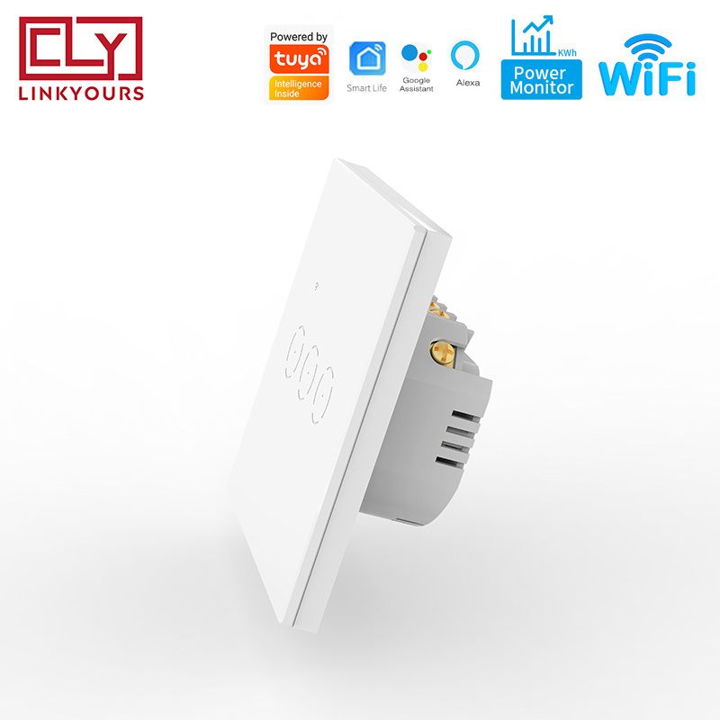 Asia Europe Middle East Glass Panel 1 2 3 gang Tuya Home Wifi 2 Way Smart Touch Wall Light Switch