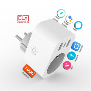 EU Manufacturer Energy monitoring wi-fi outlet Controlled iot pd fast charge Tuya Zigbee Mini Wifi Smart Switch Plug with USB