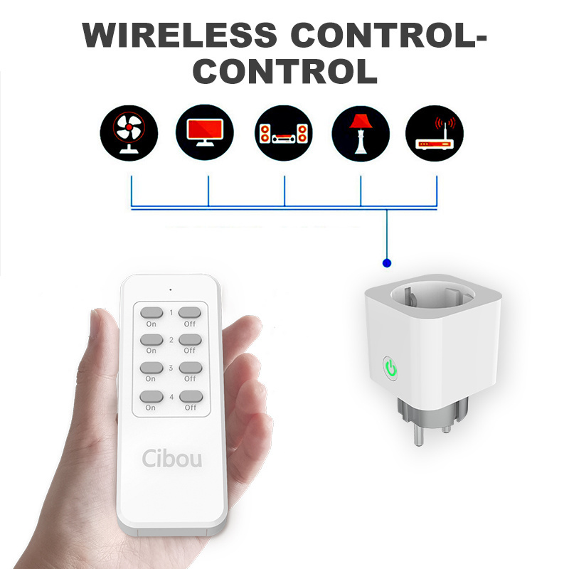 1 Remote to 4 socket Wireless Remote Control Power socket 433mhz Electrical Plug 220V control switch