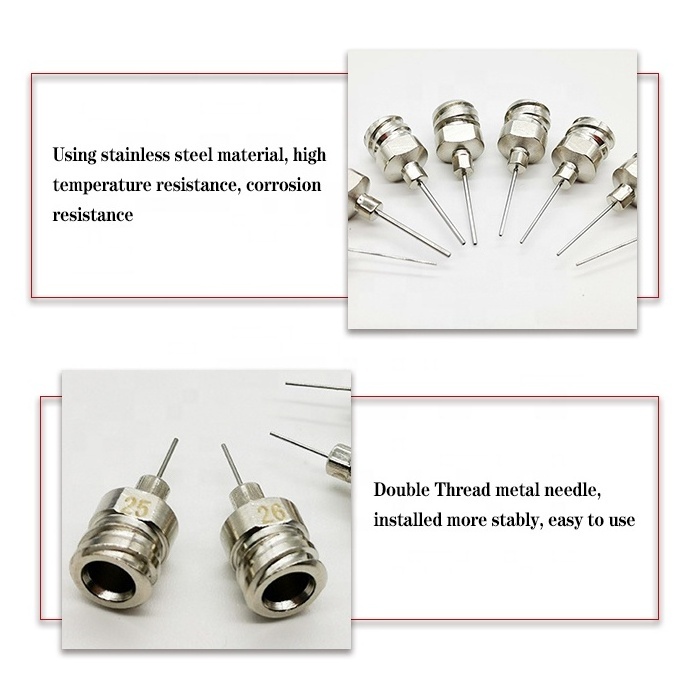 0.25i, 0.5, 1,1.5 inch Screw Glue Dripping Tips Blunt Stainless Steel Syringe Glue Dispensing Needle